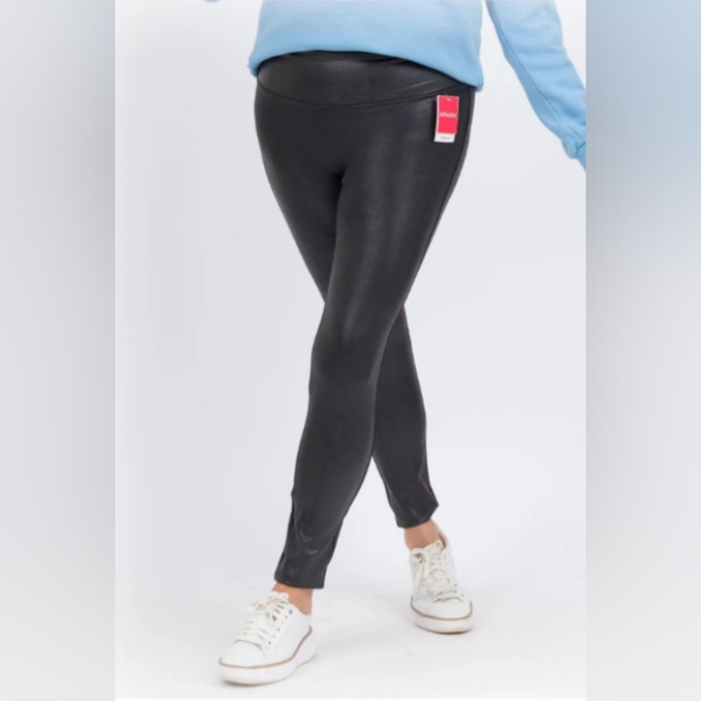 Spanx Faux Leather Leggings Black Size 1X